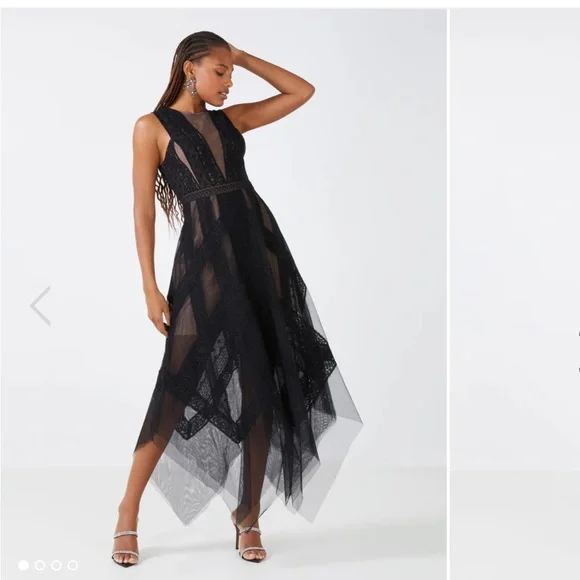 BCBGMAXAZRIA Andi Handkerchief Dress Holiday New Years Eve Dress BCBG - Picture 4 of 7